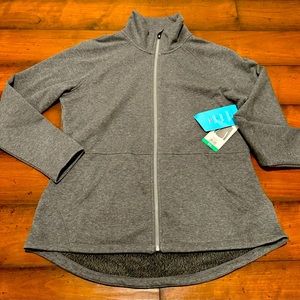 Women’s Skechers GoWalk Snuggle fleece Mock Zip, Charcoal, size XL